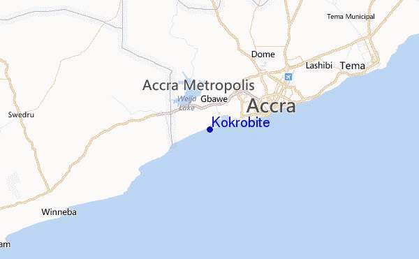 Kokrobite Location Map