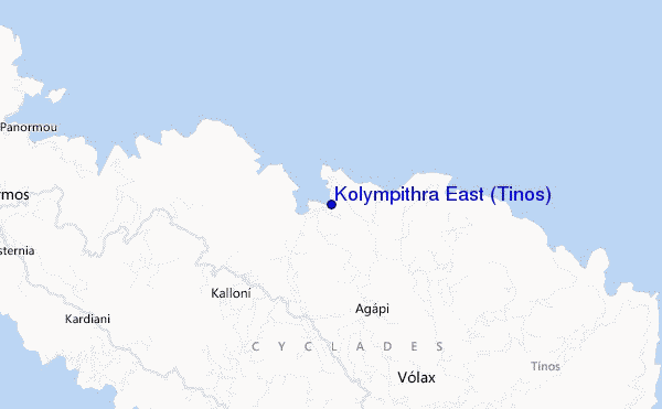 carte de localisation de Kolympithra East (Tinos)