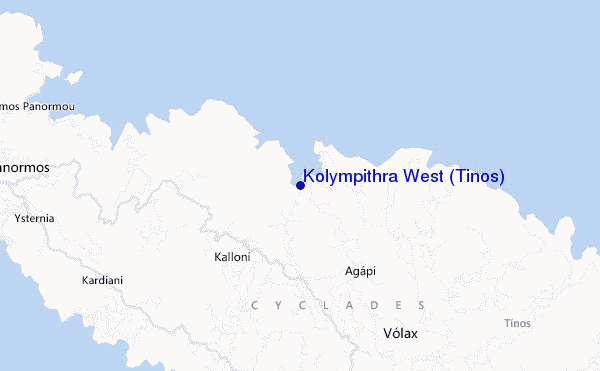 carte de localisation de Kolympithra West (Tinos)