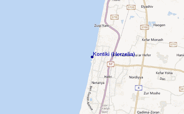 carte de localisation de Kontiki (Herzelia)