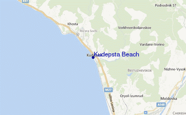 carte de localisation de Kudepsta Beach