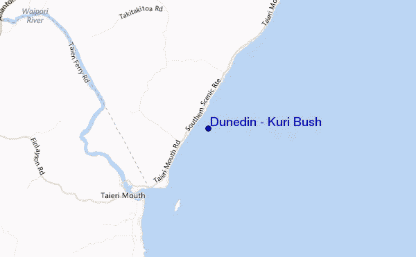 carte de localisation de Dunedin - Kuri Bush