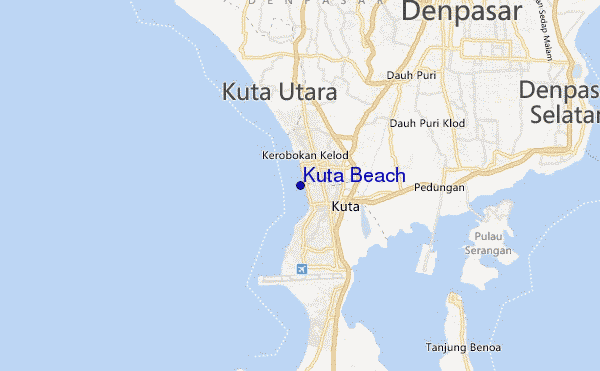 carte de localisation de Kuta Beach