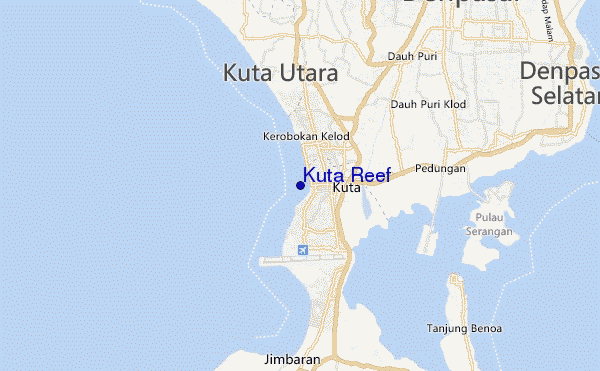 carte de localisation de Kuta Reef