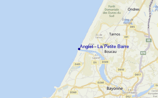 carte de localisation de Anglet - La Petite Barre