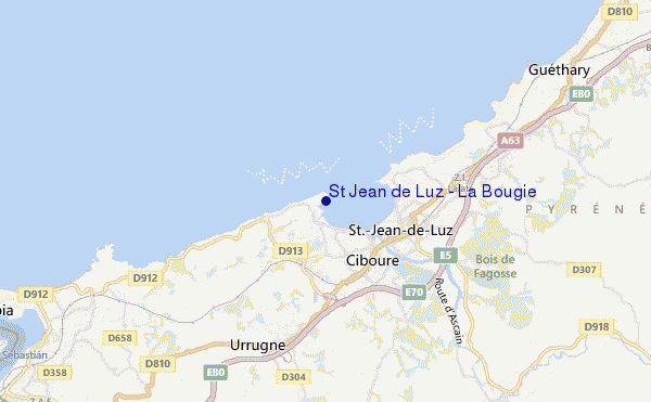 carte de localisation de St Jean de Luz - La Bougie