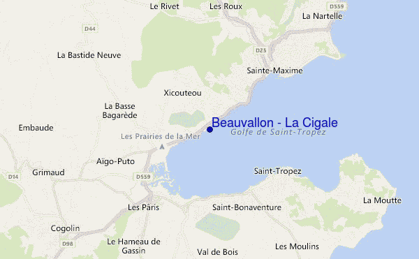 carte de localisation de Beauvallon - La Cigale