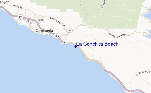 carte de localisation de La Conchita Beach