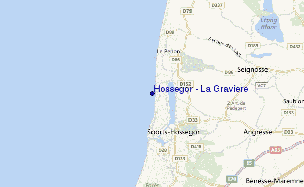 carte de localisation de Hossegor - La Graviere