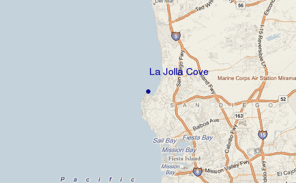 carte de localisation de La Jolla Cove