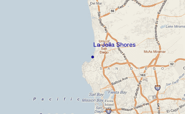 carte de localisation de La Jolla Shores