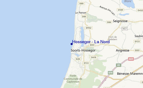 carte de localisation de Hossegor - La Nord