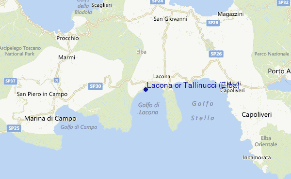 carte de localisation de Lacona or Tallinucci (Elba)