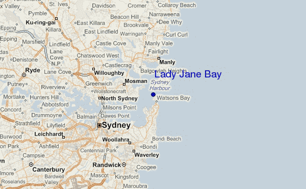 carte de localisation de Lady Jane Bay