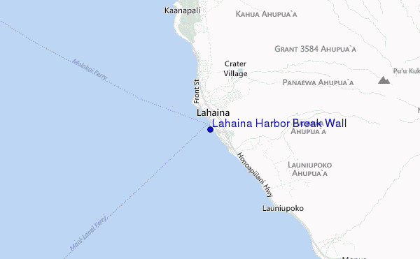 carte de localisation de Lahaina Harbor Break Wall