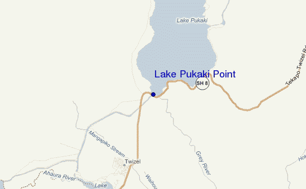 carte de localisation de Lake Pukaki Point