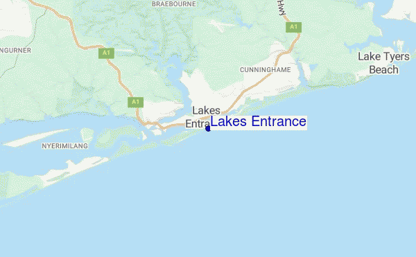 carte de localisation de Lakes Entrance