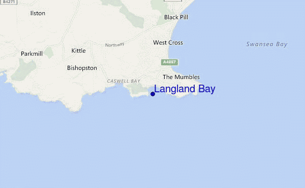 carte de localisation de Langland Bay