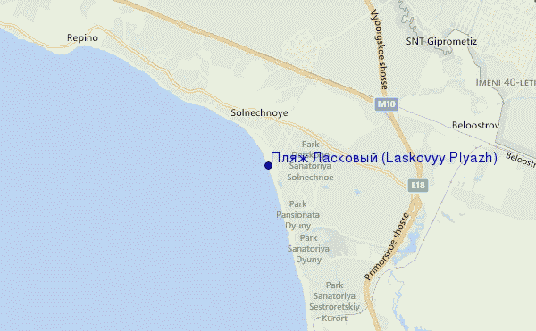 carte de localisation de Пляж Ласковый (Laskovyy Plyazh)