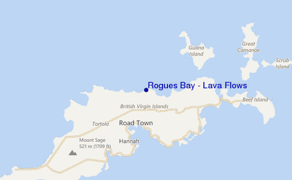 carte de localisation de Rogues Bay - Lava Flows