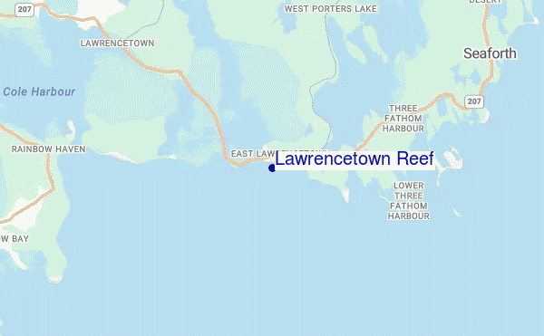 carte de localisation de Lawrencetown Reef