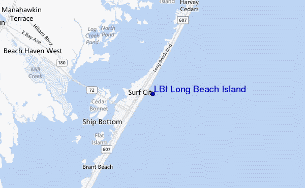 carte de localisation de LBI Long Beach Island