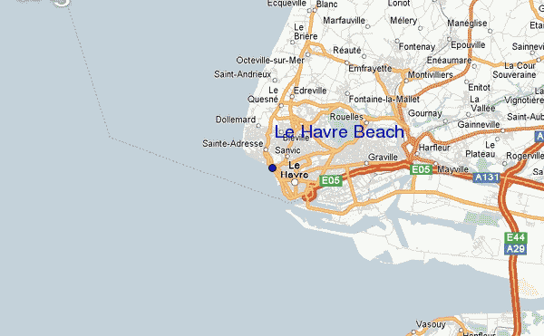 carte de localisation de Le Havre Beach