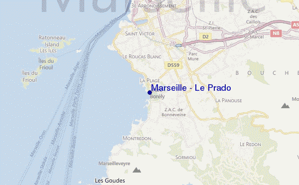 carte de localisation de Marseille - Le Prado