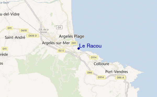 carte de localisation de Le Racou