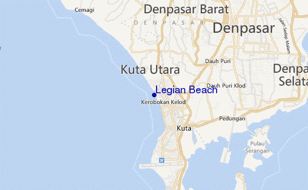 carte de localisation de Legian Beach