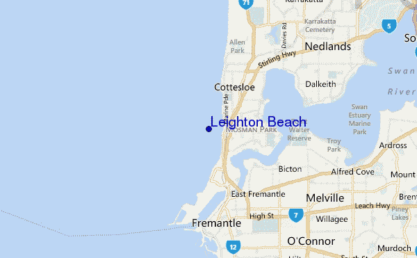 carte de localisation de Leighton Beach