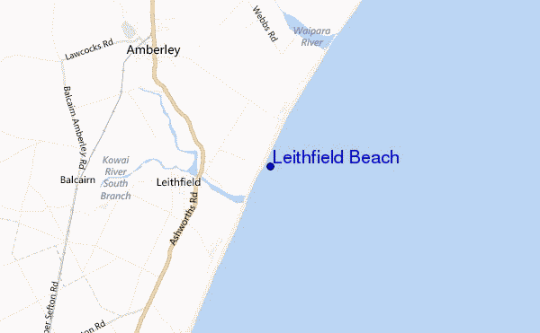 carte de localisation de Leithfield Beach