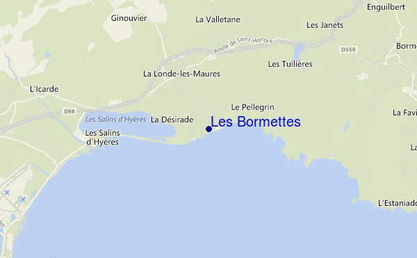 carte de localisation de Les Bormettes