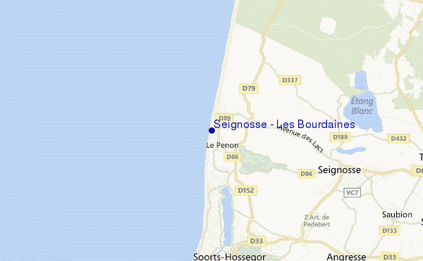 carte de localisation de Seignosse - Les Bourdaines