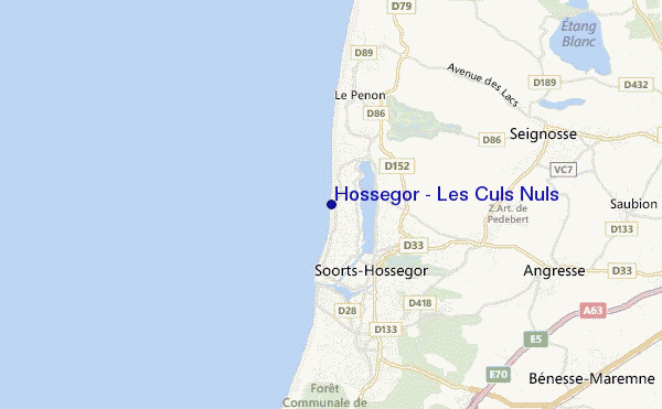 carte de localisation de Hossegor - Les Culs Nuls