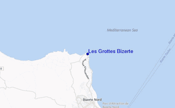 carte de localisation de Les Grottes Bizerte