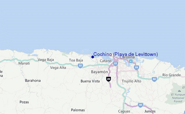 Cochino (Playa de Levittown) Location Map