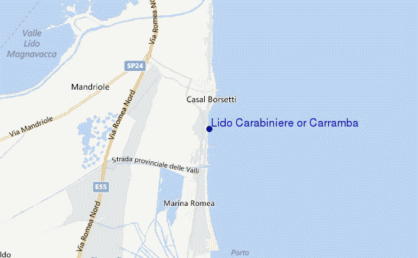 carte de localisation de Lido Carabiniere or Carramba