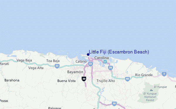 Little Fiji (Escambron Beach) Location Map