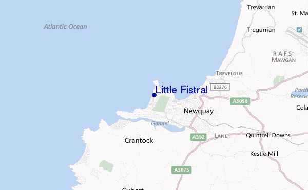 carte de localisation de Little Fistral