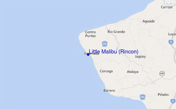 carte de localisation de Little Malibu (Rincon)