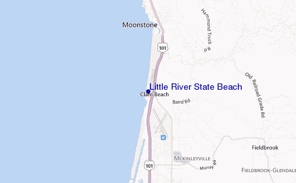 carte de localisation de Little River State Beach