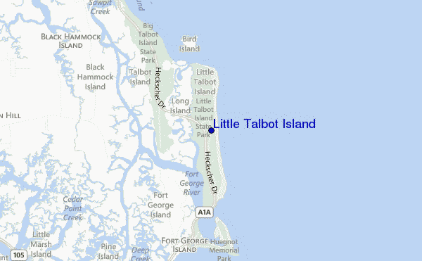 carte de localisation de Little Talbot Island
