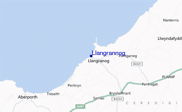 carte de localisation de Llangrannog