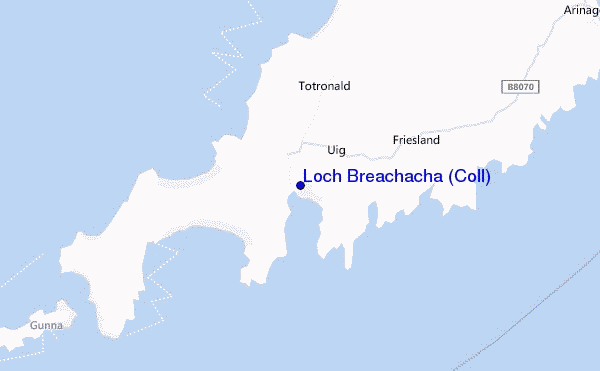 carte de localisation de Loch Breachacha (Coll)