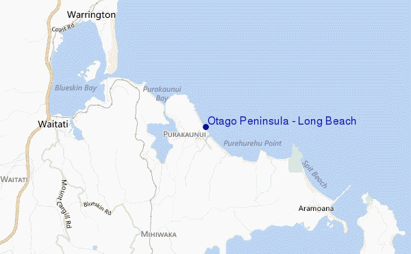carte de localisation de Otago Peninsula - Long Beach