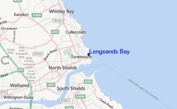 carte de localisation de Longsands Bay