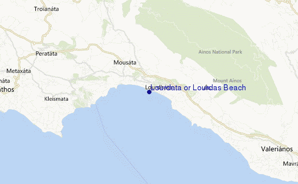 carte de localisation de Lourdata or Lourdas Beach