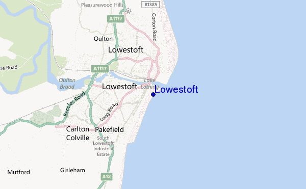 carte de localisation de Lowestoft