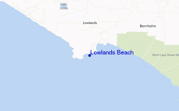 carte de localisation de Lowlands Beach
